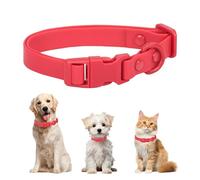FEimaX Collier pour Chien Collier en Silicone pour Petits Moyens Grands Chiots Chiens, Réglable Colliers Chien avec Boucle Anti étranglement Résistant et Ajustable Confortable Colliers (Rouge, S)