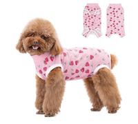 FEimaX Combinaison de Récupération pour Chiens Chats Après Chirurgie, Body Chien Post Operatoire Femelle Male, Maillot de Récupération pour Chien de Petite Moyenne Taille (Fraise, XXL)