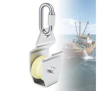 FEIMIRE Poulie robuste en acier inoxydable 304 - Capacité de charge de 362,9 kg - Design ouvert pour corde jusqu'à 1,9 cm - Réas en nylon de 7,1 cm avec roulements en acier inoxydable pour une