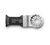 FEIN Lame de scie standard E-Cut curved, 3 Pce, 35x55 mm, Porte-outil Starlock, Denture alternée. Forme étroite, taillée pour une vitesse de coupe optimale et une bonne évacuation des copeaux.