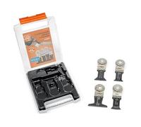 FEIN Kit universel 3 + 1 Starlock, Polyvalence maximale, coupes précises dans les matériaux les plus divers et avantage de prix attractif par rapport à l'achat individuel. Emmanchement Starlock.