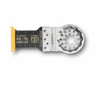 FEIN Lame de scie E-Cut Long-Life bimétallique avec une longue durée de vie, lame de scie pour coupes profondes,5 Pce., Largeur 35 mm, Longueur 50 mm, Porte-outil Starlock, avec revêtement en titane