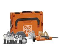 FEIN Multimaster MM 500 Plus Top EDITION, Le MultiTool pour l’aménagement et la rénovation, livré avec plus de 30 accessoires. Pour scier le bois et le métal, poncer, déposer des carreaux et bien plus