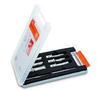 FEIN Set d’accessoires Best of cutters HM Weldon 3/4 in - 6 fraises à carotter Ø 12, 14, 16, 18, 20 et 22 mm (profondeur de coupe 50 mm) et 2 éjecteurs (100 mm) dans un coffret plastique.