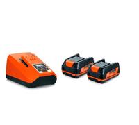 FEIN Set de démarrage batteries HighPower avec 2 batteries lithium-ion avec chargeur rapide ALG 80,courant de charge élevé de 8 A, Tension 12 V, Capacité 3 Ah