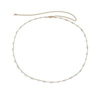 Feine Taillenkette, Boho-Körperkette mit Kunstperlen für den Strand, zarter Bauchgürtel, verstellbar für Alltag, Abend, Cosplay und Club