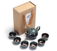 FEINIAO 7pcs/Set Chinese Ceramic Teapot Kettle Tea Cup for Puer Chinese Tea Pot Portable Kung Fu Tea Set Drinkware Tea Cup Saucer Sets