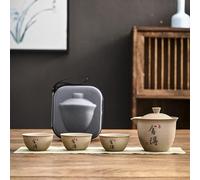 FEINIAO Japanese-Style Ceramic Porcelain Kong Fu Tea Set Teaware Tea Pot and Cup Set Travel Portable Travel Gaiwan Teapot Teacup