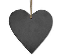 FeinKnick Coeur élégant en Ardoise pour écrire - Coeur décoratif en Ardoise avec Un Cordon pour l'accrocher - Coeur à accrocher pour la décoration 16cm - déco Bien adaptée comme Cadeau