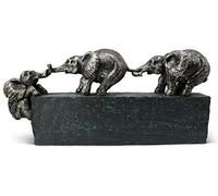 FeinKnick Sculpture « Liens familiaux » - Un Symbole Intemporel de la cohésion au Sein de la Famille & de l’équipe - Décoration de 43 cm de Long - Éléphant décoratif idéal pour Un Cadeau