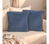 FeinKulturia Housse de Coussin 40x40 cm en Fausse Fourrure de Lapin Lot de 2, Housse décorative Douce et Moelleuse, Housses de Coussin en Peluche de Luxe pour canapé, Chambre à Coucher et Maison