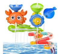 FeinKulturia Jouet de bain pour enfants 3 ans - Ensemble de jeux d'eau avec double rail DIY, ventouses, capsules et balles, cadeau pour enfants, filles et garçons