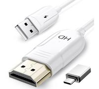 FEINODI HDMI sans Fil, Récepteur Miroir sans Fil pour iPhone, i-Pad, Android, Ordinateur Portable, Windows vers PC/TV Synchronisation Vidéo, Moniteur, Projecteur, Compatible Miracast, AirPlay