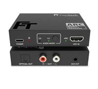 FeinTech Adaptateur audio AX130 HDMI ARC pour TV avec contrôle du volume, sortie audio simultanée via Toslink RCA AUX