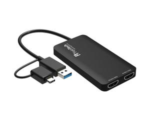 FeinTech CX200 Adaptateur USB double HDMI pour PC Windows Mac