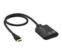 FeinTech SW211 Commutateur HDMI 2.1 4K 120 Hz 2 en 1 Out ou 1 In 2 Out Bi-directionnel avec câble HDMI intégré, 8K, 48 Gbps, répartiteur HDMI, prend en charge HDR, VRR, ALLM et Dolby Vision