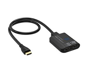 FeinTech SW211 HDMI 2.1 Switch 4K 120Hz 2 en 1 Out ou 1 en 2 Out bidirectionnel avec câble HDMI intégré, 8K, 48Gbps, HDMI splitter, prend en charge HDR, VRR, ALLM et Dolby Vision