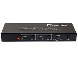 FeinTech VMS02201 Commutateur HDMI 2.0 Matrix Switch Splitter 2 x 2 avec extracteur Audio 4K HDR SPDIF