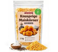 Feinwälder 1 kg de grains de maïs grillés extra croustillants - Collation de maïs grillée salée pour les fêtes ou en déplacement - Collation de maïs, grains de maïs (1 kg, poivre et sel)