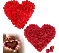 FeiOne Lot de 2000 pétales de rose artificiels (rouge foncé + rouge rose), décoration romantique pour la Saint-Valentin, une nuit romantique, un mariage, un événement, une fête, une décoration de