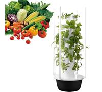 Feiphla Jardin D'Herbes Aromatiques Tout-en-Un pour Balcon,Kit De JardinièRe Verticale avec Pompe,RéServoir d'eau Mobile,pour Plantes D'IntéRieur, Herbes Et LéGumes Black-9LayerwithLights