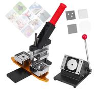 Feiphla Machine à Fabriquer des Aimants pour RéFrigéRateur, Machine à CréEr des Badges CarréS en MéTal, avec Massicot, pour Votre Entreprise. Cutter(Cardboard*100sets)-63.5 * 63.5mm