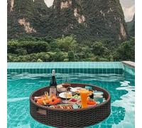 Feiphla Plateau Flottant De Piscine De Luxe,Plateau Flottant De Luxe pour Piscine - Petit-DéJeuner éLéGant sur l'eau - Barre Flottante,pour Piscine D'HôTel, Villa Et HôTel Coffee-60cmround