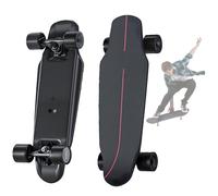 Feiphla Skateboard éLectrique avec TéLéCommande, éTanche, Pont Drop Through, Longboard Adulte à Quatre Roues, Autonomie De 8 Km/15 Km/22 Km/30 Km, pour DéButants Black-Single(15km)