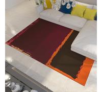 FEIPUHOME Art Boho minimalisme Tapis Violet et Noir sur Tapis Orange pour Chambre Studios couloirs Bas Velours Confortable Mince paillassons entrée intérieure 180x280cm