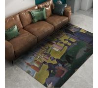 FEIPUHOME Art célèbre Tableau Tableaux Tapis Un Dimanche après-midi sur l’île de la Grande jatte Motif Tapis Moelleux Devant cheminée Ferme 200x300cm