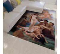 FEIPUHOME Art Classicisme Esthétique Tapis décoratif La Naissance de Vénus Célèbre Peinture Impression pour Chambre Canapé Salon Tapis Chambre à Coucher à Poils Ras 120x150cm