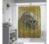 FEIPUHOME Art crâne Nature Morte Rideau de Douche Artistes célèbre Peinture Machine d’Impression Tissu imperméable Lavable pour la décoration la Salle Bain Baignoire avec Crochets 200 x 200 cm