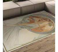 FEIPUHOME Art Esthétique Classique Tapis Etude pour la poésie Les Arts Peinture célèbre Impression Tapis pour Salon Devant la cheminée à Poils Ras 120x150cm