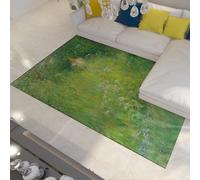 FEIPUHOME Art Esthétique Rurale Tapis Une Fée (Kersti dans Le Pré) Célèbre Peinture Impression Antidérapant Fin pour Patio sous-Sol Sol Tapis Vert 120x150cm