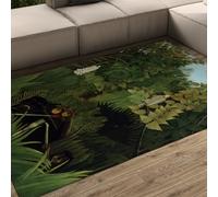 FEIPUHOME Art Forêts Tropicales Tapis Joyeux singes célèbres Peinture Impressions Facile Nettoyer Tapis pour Chambre Salon Salle à Manger Cuisine à Poils Ras 60x90cm