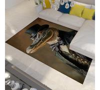 FEIPUHOME Art Lunatique Crocodile imprimé Tapis de Sol Lavable Doux antidérapant anthropomorphe Animal Design Tapis pour Salon Chambre à Coucher décoration intérieure 120x180cm