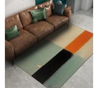 FEIPUHOME Art Minimalisme Nordique Doux Mince Tapis à Rayures géométriques colorées Tapis pour Les Zones à Fort trafic Salon Chambre Entrée Pliable 160x230cm