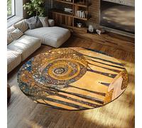 FEIPUHOME Art Mystérieux Rêve Palais Tapis Ronds Abstrait Jungle Chemin Paillasson Salon Chambre Chambre Salle de Bain Lavable Antidérapant Mince Tapis Poils Ras 200x200cm