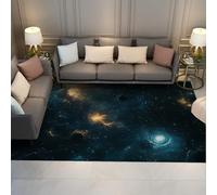 FEIPUHOME Art Mystique et vaste Univers Galaxy Print Tapis Doux Lavable à Poils Ras Tapis pour Chambre d’Enfant Salon Sol décor Pliable 90x120cm