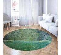 FEIPUHOME Art Paysages naturels Tapis Ronds Parc chez Kammer Célèbre Peinture Impression Tapis Lavable pour Salon Chambre à Coucher à Poils Ras antidérapant Pliable 120x120cm