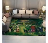 FEIPUHOME Art Réalisme Vert Décor D’intérieur Tapis pour Salon Table À Thé Canapé Tennis À Newport Célèbre Peinture Imprimer Tapis De Sol Antidérapant 80x120cm