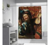 FEIPUHOME Art Rideau de Douche Renaissance du Milieu du siècle Le Joyeux Violon célèbre Peinture Impression Rideaux de Baignoire pour la décoration de la Salle de Bain imperméable 150 x 200 cm