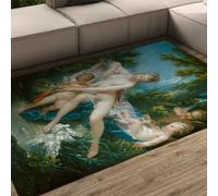 FEIPUHOME Art Style Rococo Doux Lavable Tapis Vénus consolant Amour célèbre Peinture Impression Tapis pour Salon Chambre Salon antidérapant à Poils Ras 60x90cm