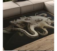FEIPUHOME Art Surréalisme Contemporain Tapis Horreur Homme Bizarre Motif Tapis Doux À Pou pour Salon Chambre D’Amis Salon De Thé Porche Tapis Antidérapant 160x200cm