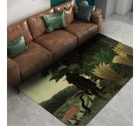 FEIPUHOME Art Surréalisme Esthétique Tapis pour Salon Salle à Manger Le Charmeur de Serpent Célèbre Peinture Impressions Tapis sous la Table Ras Lavable 160x230cm