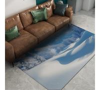 FEIPUHOME Art Tapis Blanc au Pays des Merveilles d’Hiver Un Monde recouvert de Neige Tapis pour Salon Chambre de garçons Salle de Sport Lavable à Poils Ras antidérapant 200x300cm