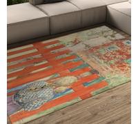 FEIPUHOME Art Tapis d’Enfants Vintage La clôture Peinture célèbre Impression Tapis de Sol antidérapants en Caoutchouc Devant la cheminée Tapis de Ferme 90x150cm