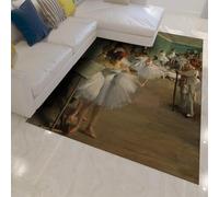 FEIPUHOME Art Tapis de la Renaissance Leçon de Danse Célèbre Peinture Imprimer Doux Confortable Mince Tapis pour Salon Chambre Entrée Antidérapant Léger 120x180cm