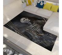 FEIPUHOME Art Tapis de Style Gothique du Milieu du siècle pour Le Salon Vêtements en Lambeaux et squelettes Tapis à Poils Ras pour Le Salon sous la Table antidérapant 160x230cm