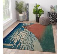 FEIPUHOME Art Tapis de Style Japonais Vent Fin, Temps Clair célèbre Peinture Impression Tapis Doux à Poils Ras Mince pour l’étude de la Chambre à Coucher Salon Couloir 120x180cm